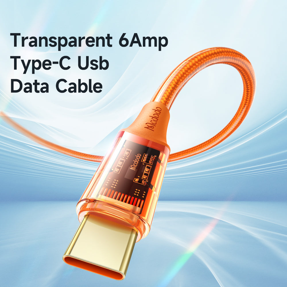Mcdodo Amber Series 6A USB-A to USB-C Transparent Cable (1.2/1.8M)