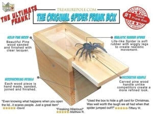 Surprise Spider Prank Box，Handcrafted Spider in a Box Stocking Stuffers,New Year's Surprise Toy and Gag Gift Practical Joke for Adults Men Women Birthday