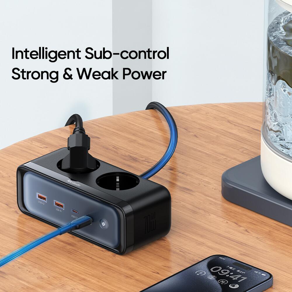 Mcdodo 70W 2C+2A+2AC GAN Lightning Protection Power Strip(EU)