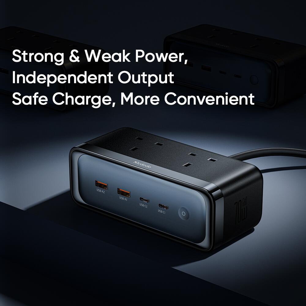 Mcdodo 70W 2C+2A+2AC GAN Lightning Protection Power Strip (UK)