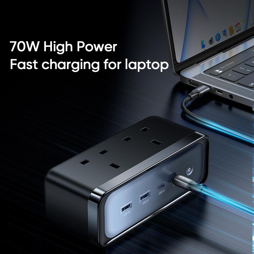 Mcdodo 70W 2C+2A+2AC GAN Lightning Protection Power Strip (UK)
