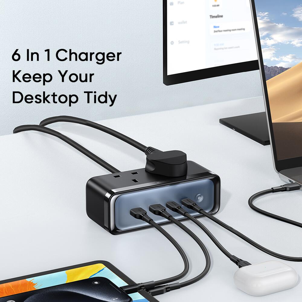 Mcdodo 70W 2C+2A+2AC GAN Lightning Protection Power Strip (UK)