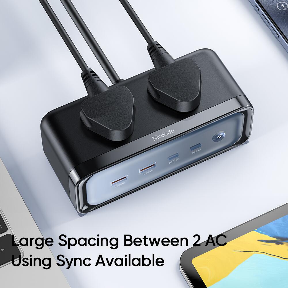 Mcdodo 70W 2C+2A+2AC GAN Lightning Protection Power Strip (UK)