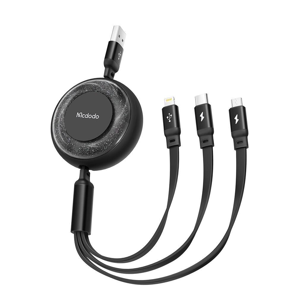 Mcdodo 3 in 1 USB-A  to Lightning+Micro+Type-C  Data Cable 1.2m