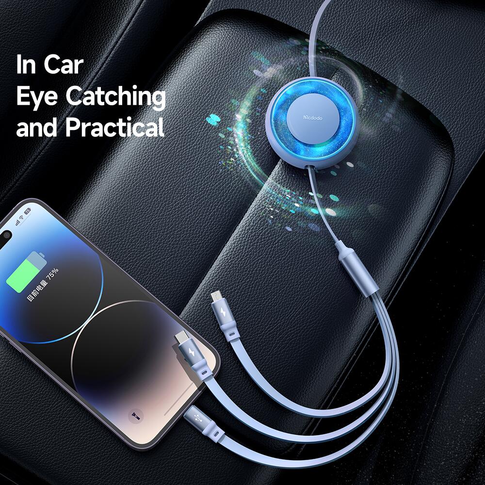 Mcdodo 3 in 1 USB-A  to Lightning+Micro+Type-C  Data Cable 1.2m