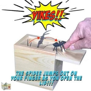 Surprise Spider Prank Box，Handcrafted Spider in a Box Stocking Stuffers,New Year's Surprise Toy and Gag Gift Practical Joke for Adults Men Women Birthday